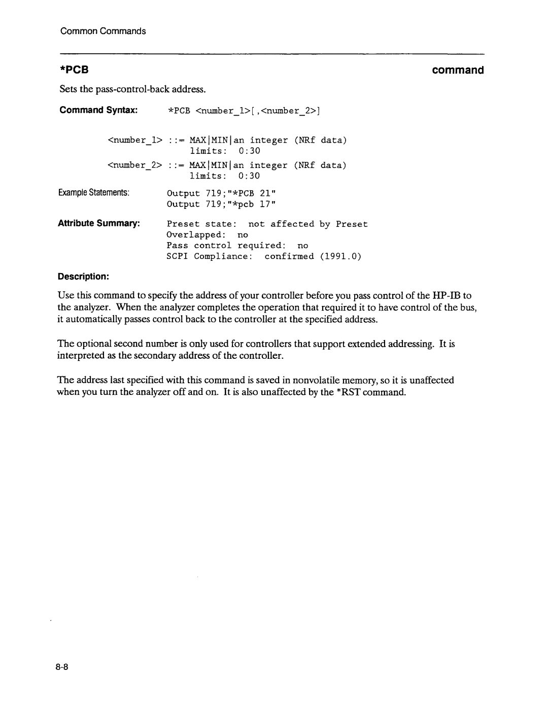 Agilent Technologies 3589A GP-IB manual 