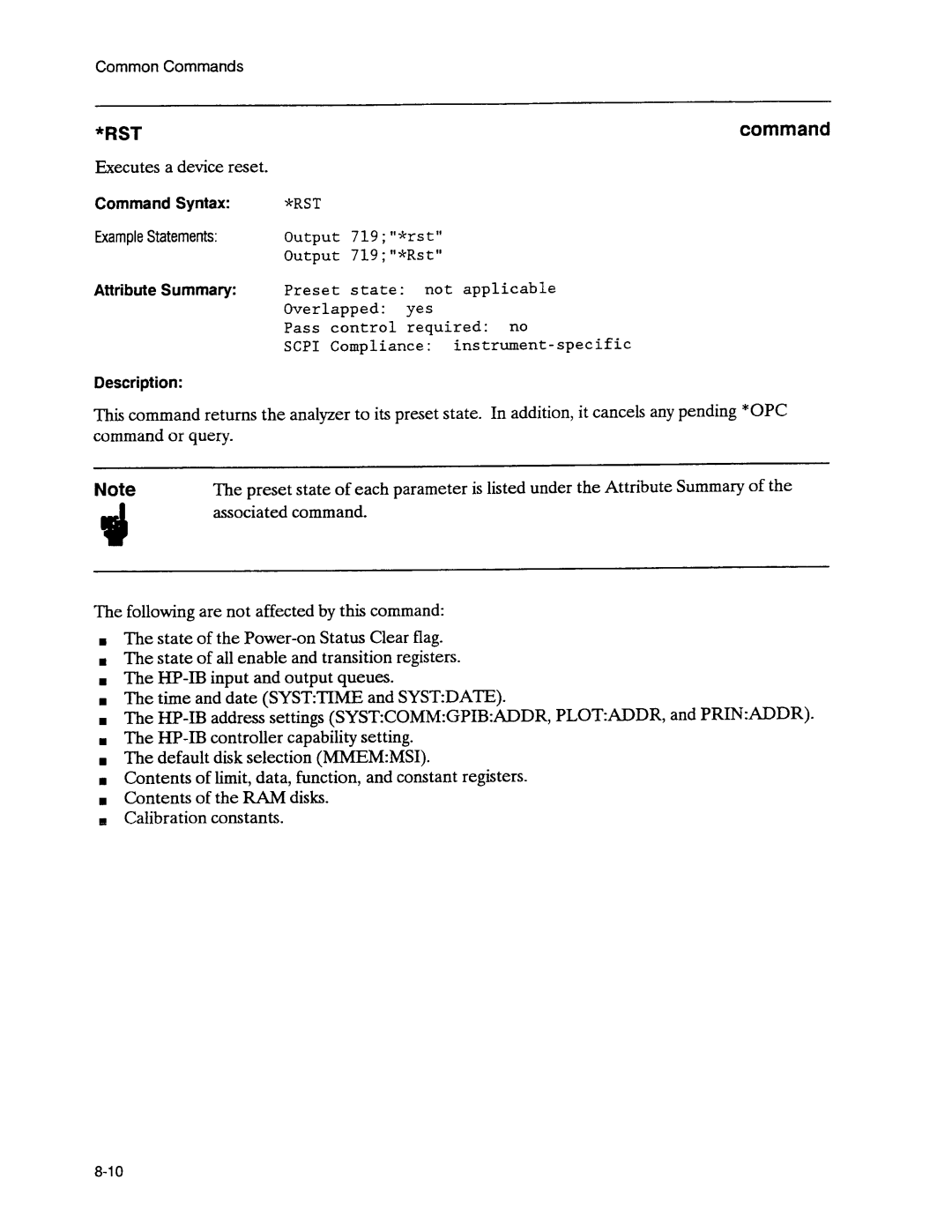 Agilent Technologies 3589A GP-IB manual 