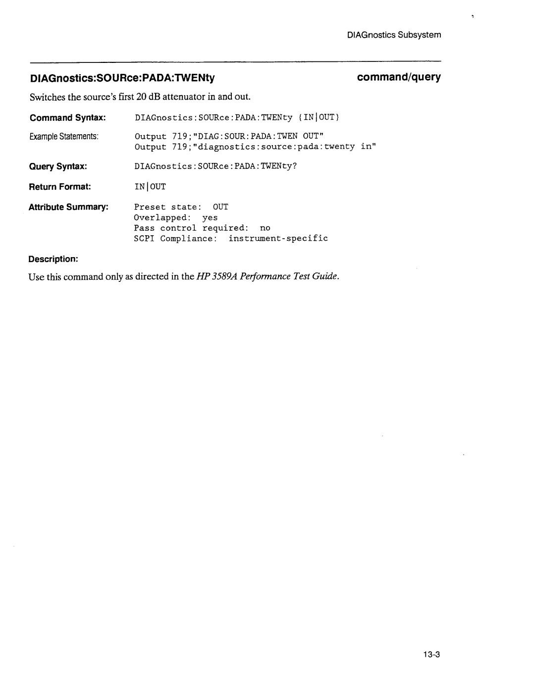 Agilent Technologies 3589A GP-IB manual 
