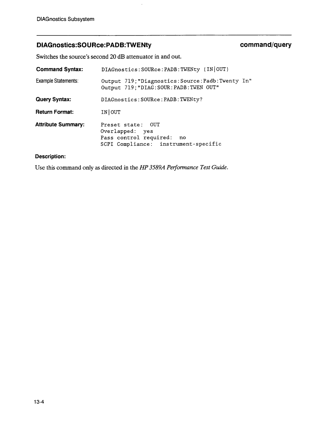 Agilent Technologies 3589A GP-IB manual 