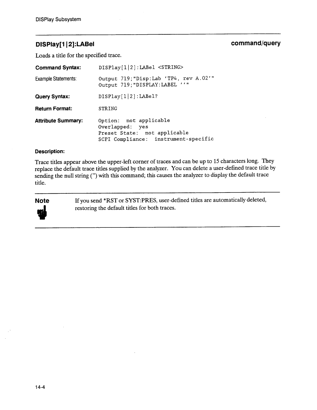 Agilent Technologies 3589A GP-IB manual 