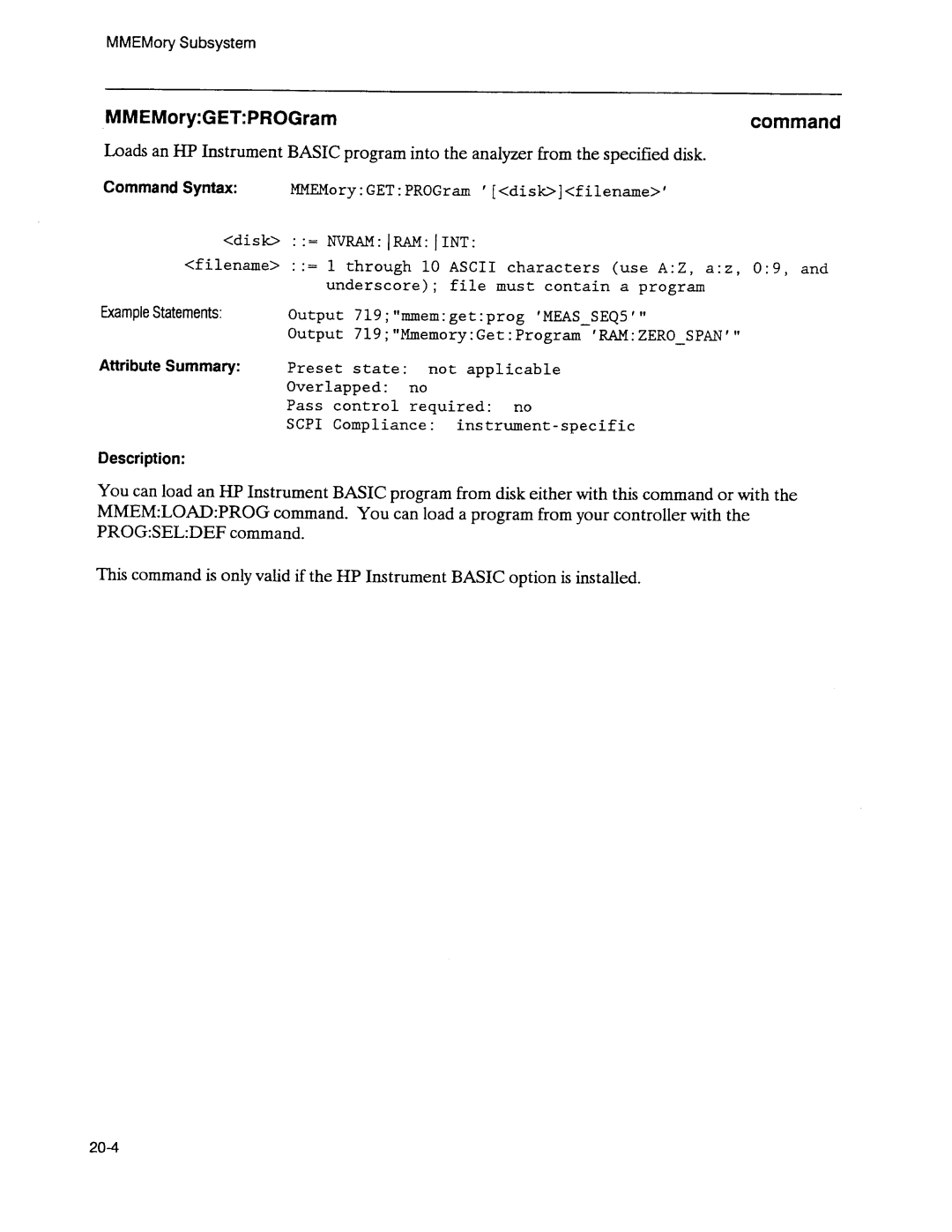 Agilent Technologies 3589A GP-IB manual 