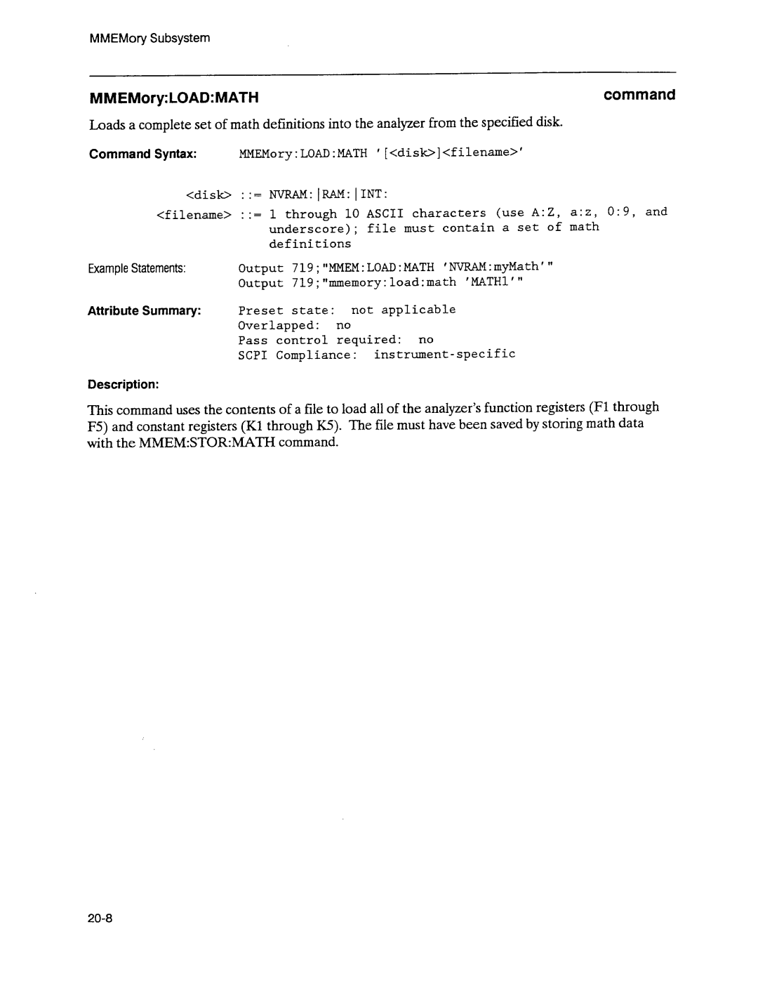 Agilent Technologies 3589A GP-IB manual 