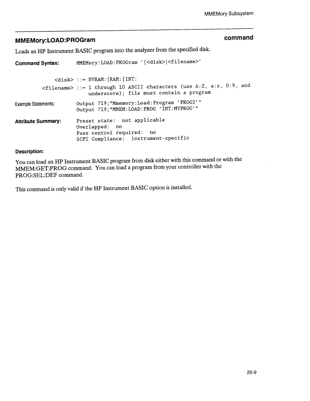 Agilent Technologies 3589A GP-IB manual 