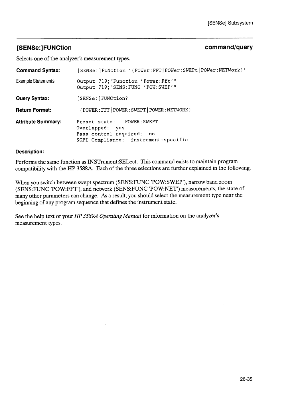 Agilent Technologies 3589A GP-IB manual 