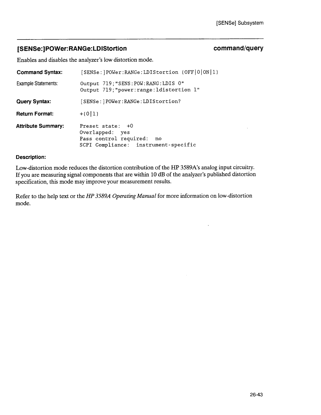 Agilent Technologies 3589A GP-IB manual 
