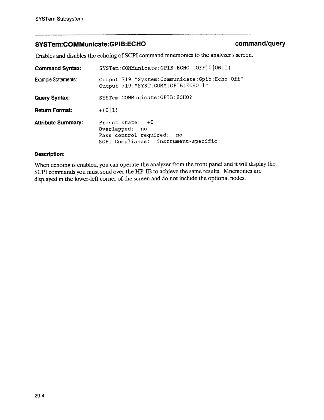 Agilent Technologies 3589A GP-IB manual 