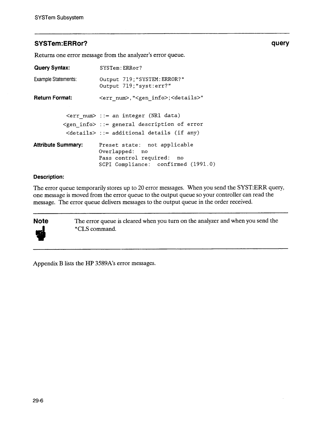 Agilent Technologies 3589A GP-IB manual 