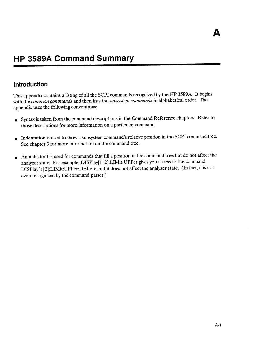 Agilent Technologies 3589A GP-IB manual 