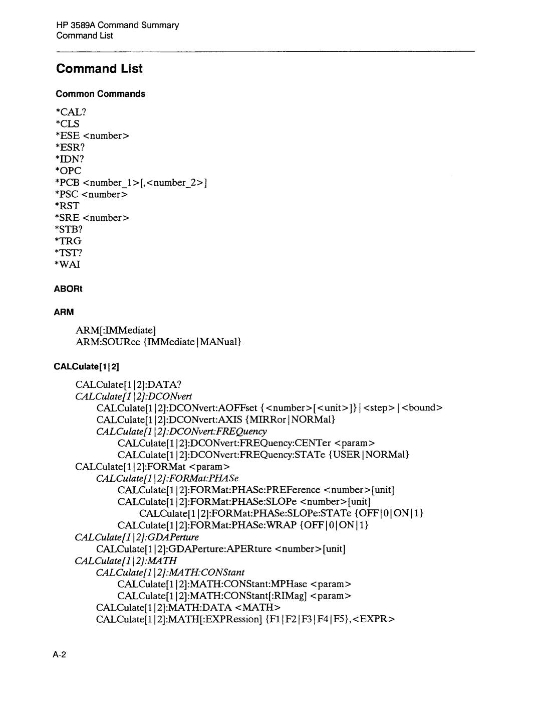 Agilent Technologies 3589A GP-IB manual 