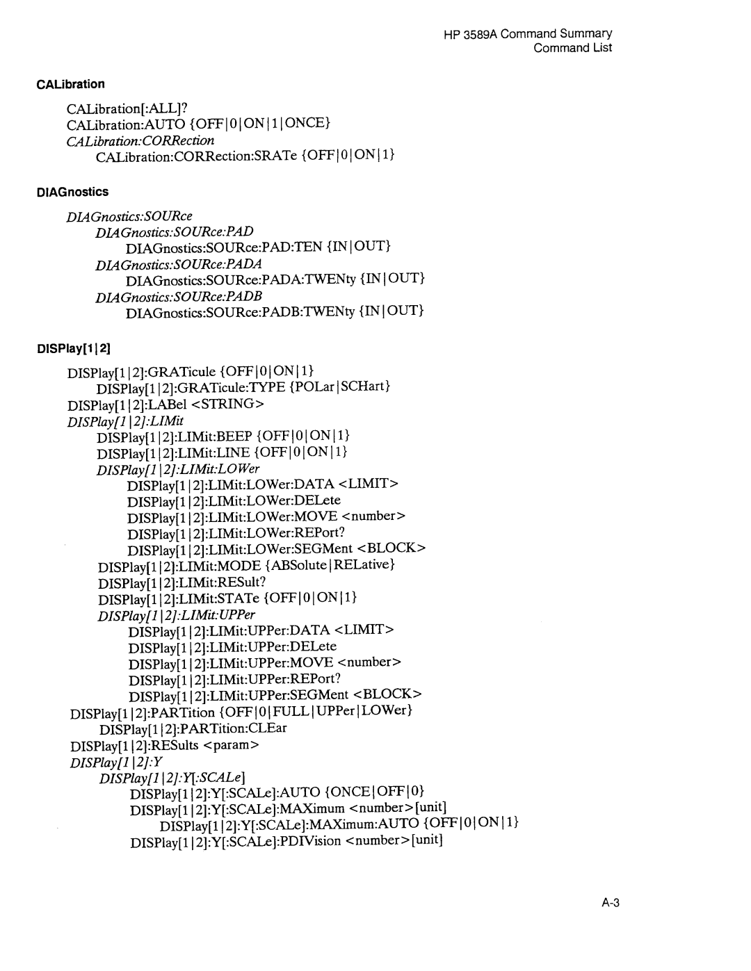 Agilent Technologies 3589A GP-IB manual 