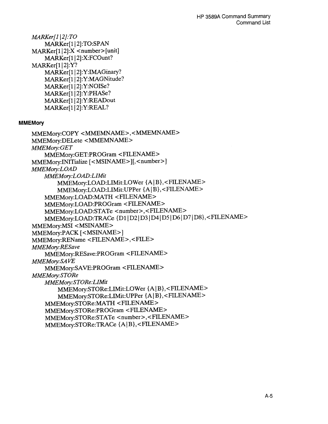 Agilent Technologies 3589A GP-IB manual 