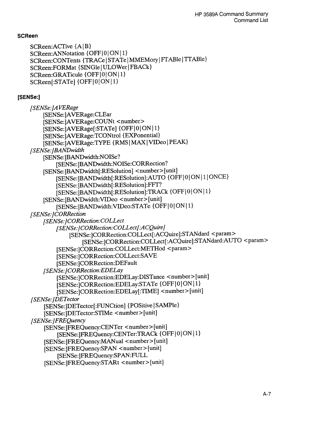 Agilent Technologies 3589A GP-IB manual 