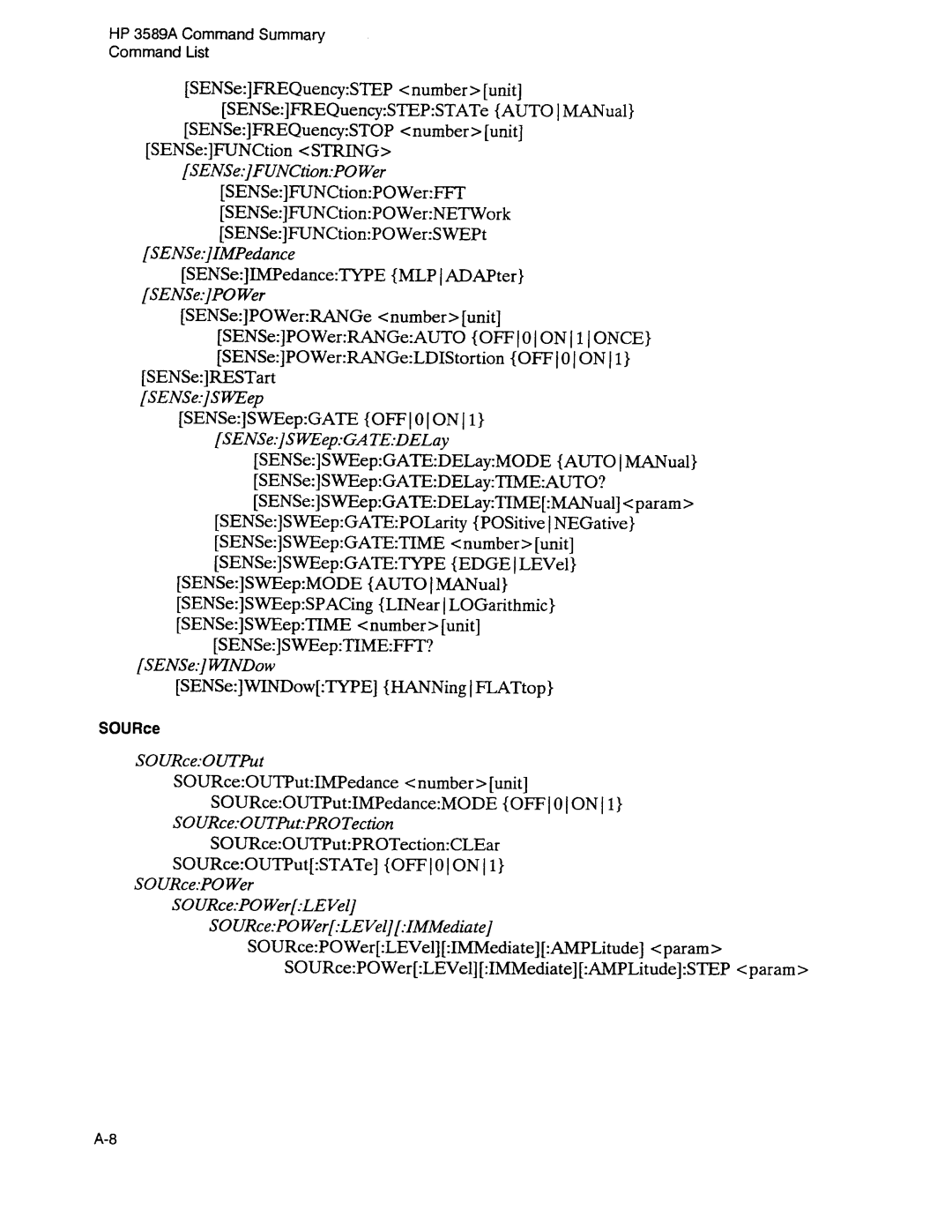 Agilent Technologies 3589A GP-IB manual 