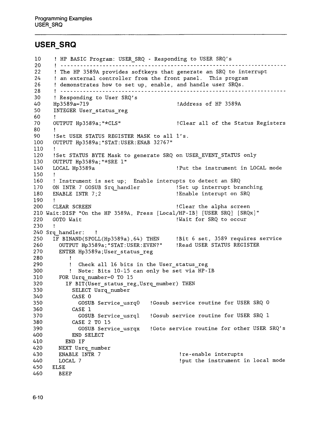 Agilent Technologies 3589A GP-IB manual 
