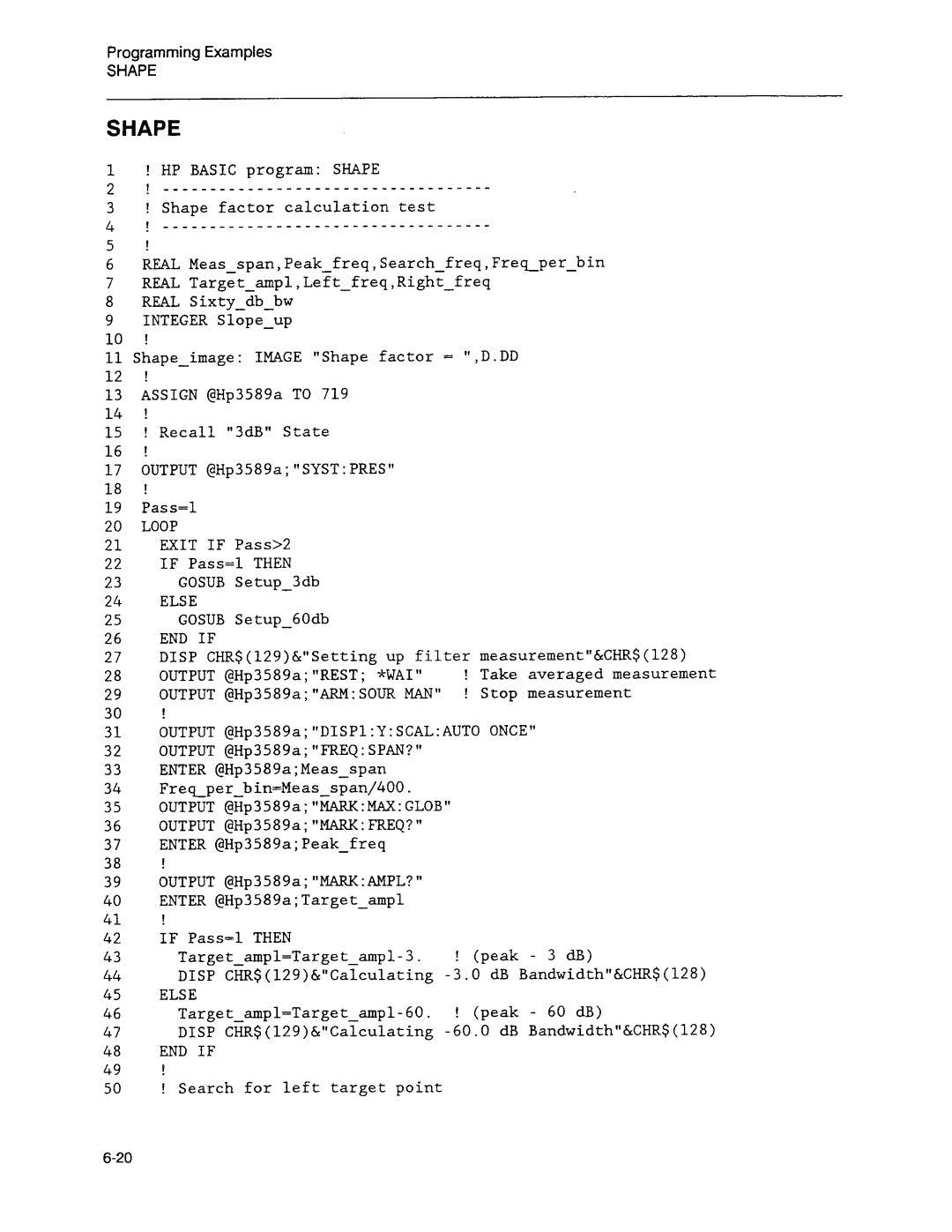 Agilent Technologies 3589A GP-IB manual 