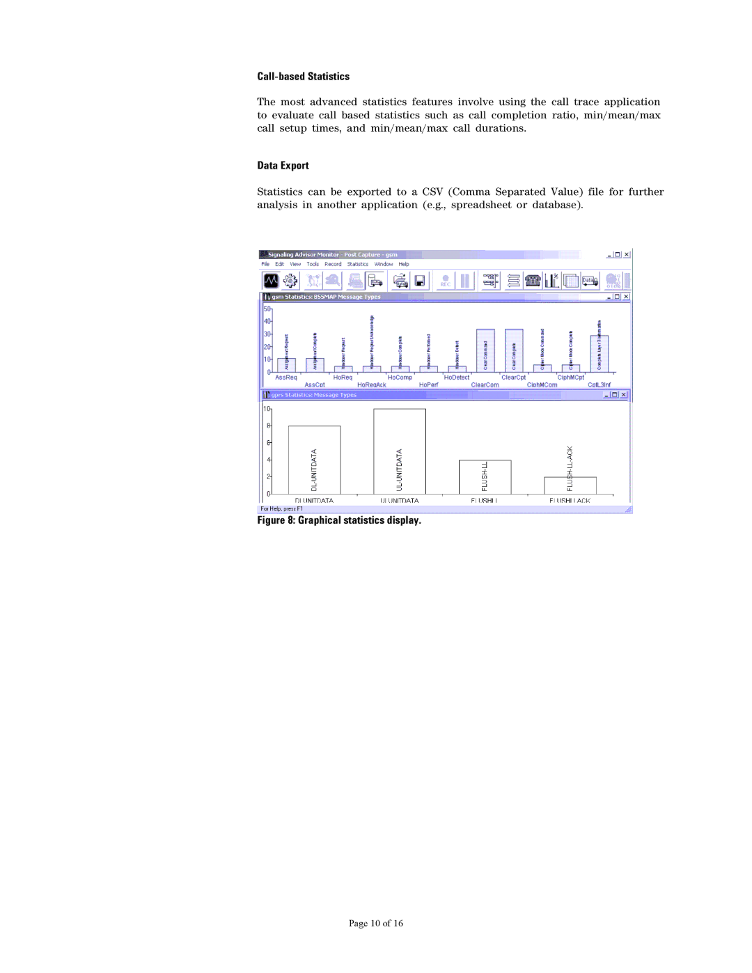 Agilent Technologies 37907A manual Call-based Statistics, Data Export 