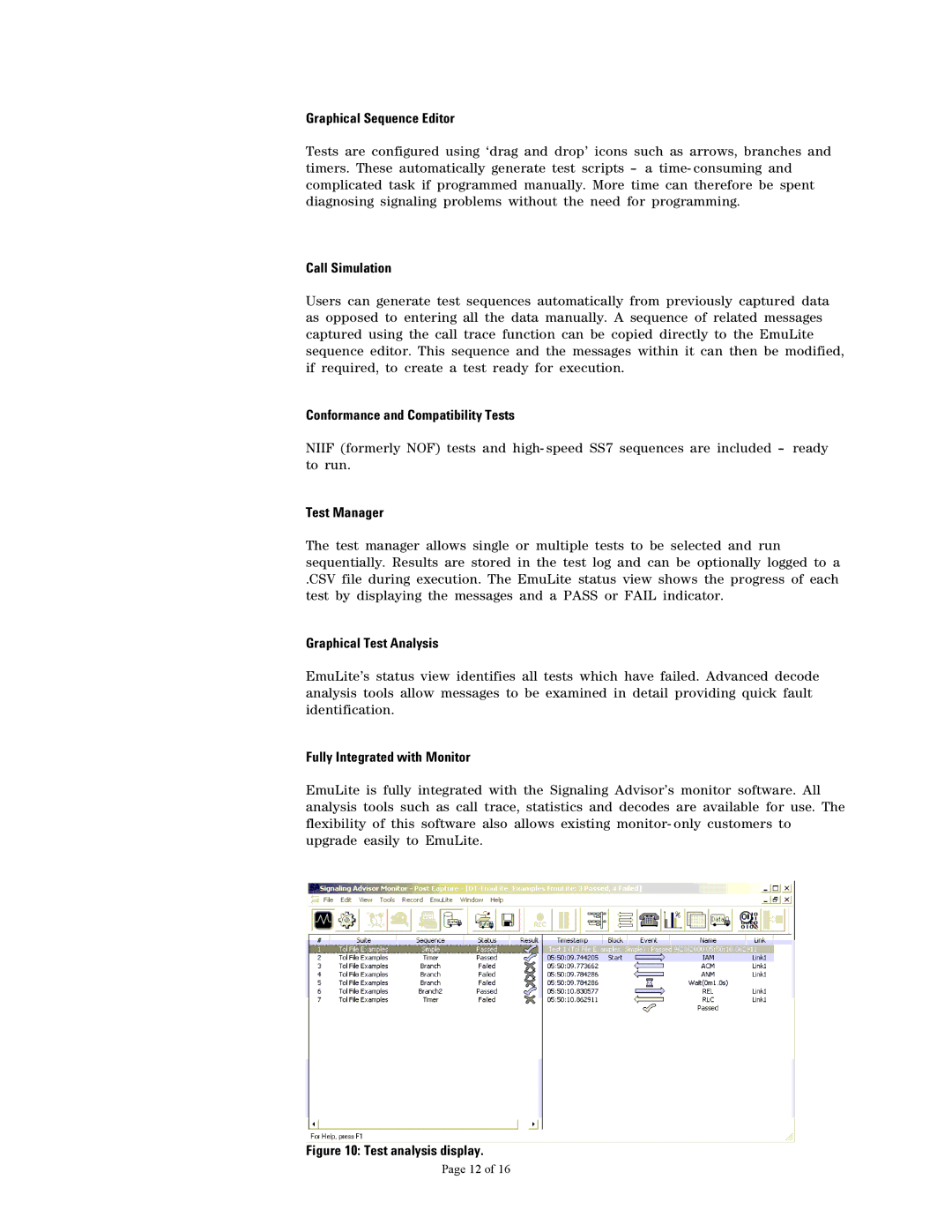 Agilent Technologies 37907A Graphical Sequence Editor, Call Simulation, Conformance and Compatibility Tests, Test Manager 