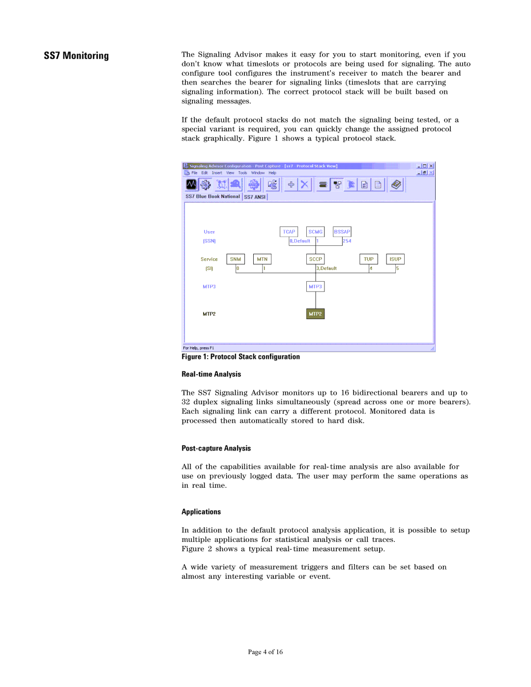 Agilent Technologies 37907A manual Post-capture Analysis, Applications 