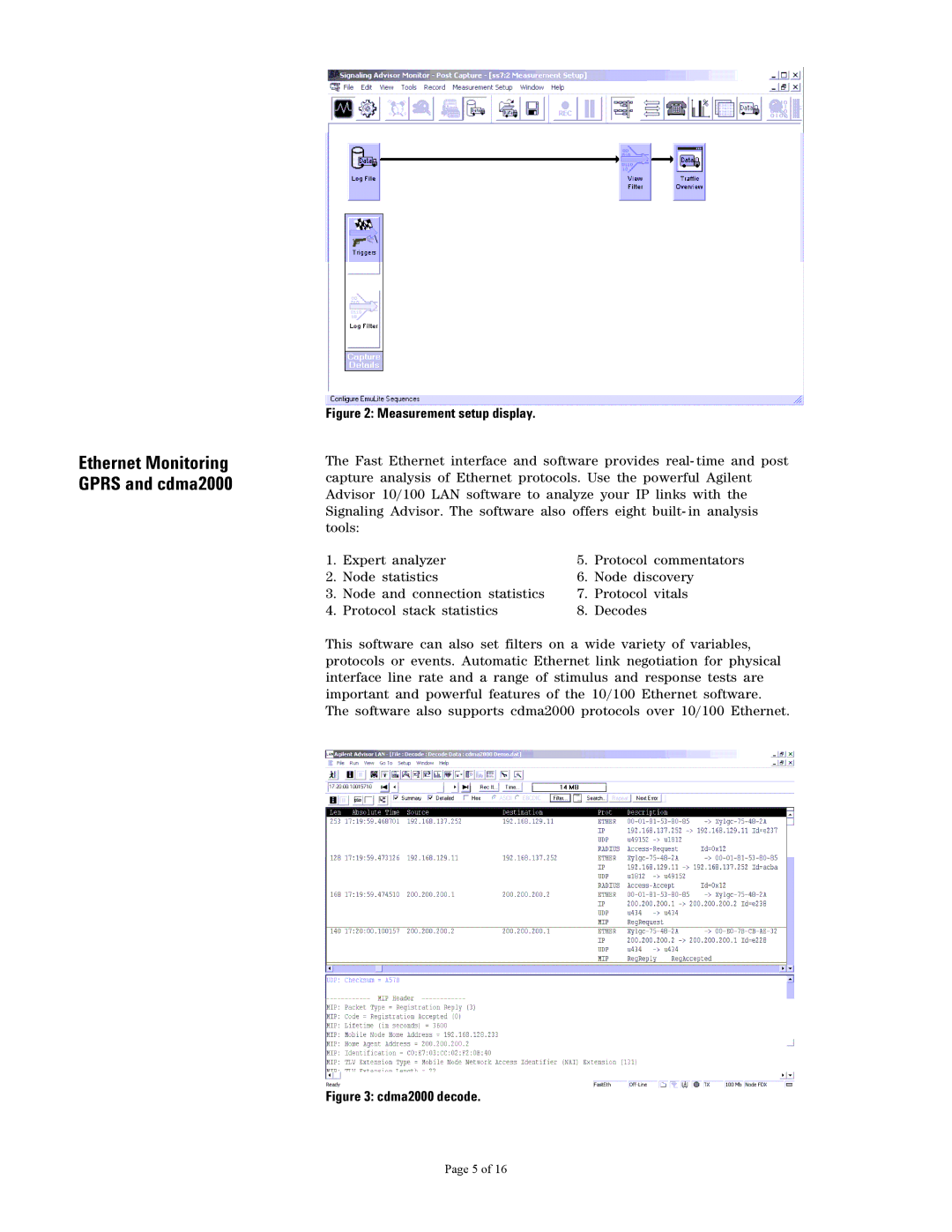 Agilent Technologies 37907A manual Ethernet Monitoring Gprs and cdma2000 