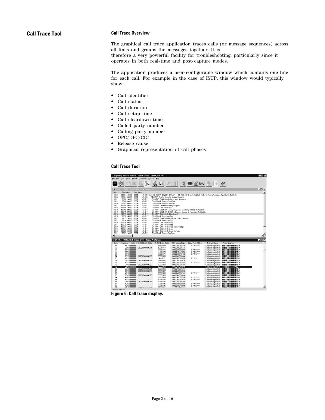 Agilent Technologies 37907A manual Call Trace Tool, Call Trace Overview 