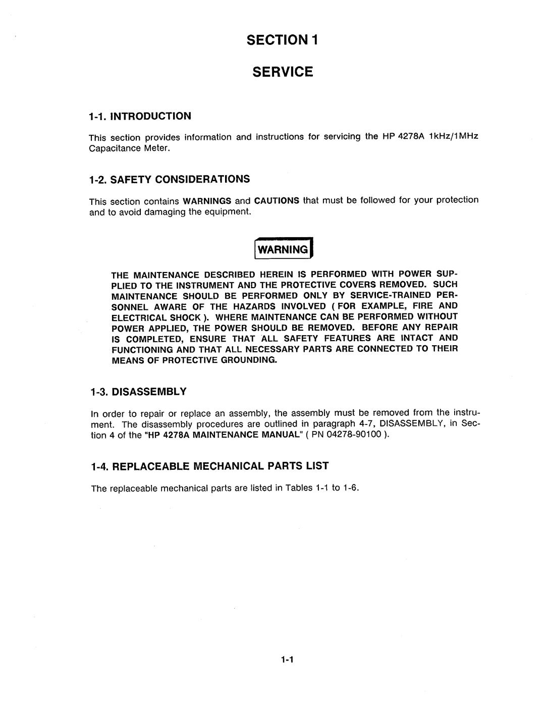 Agilent Technologies 4278A manual 