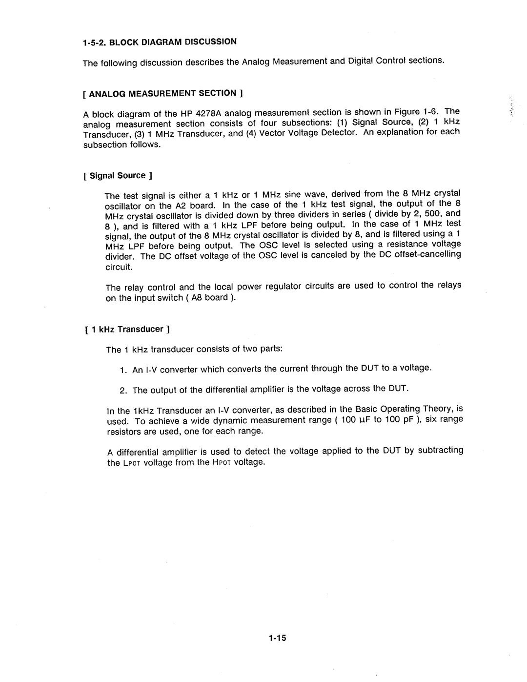Agilent Technologies 4278A manual 