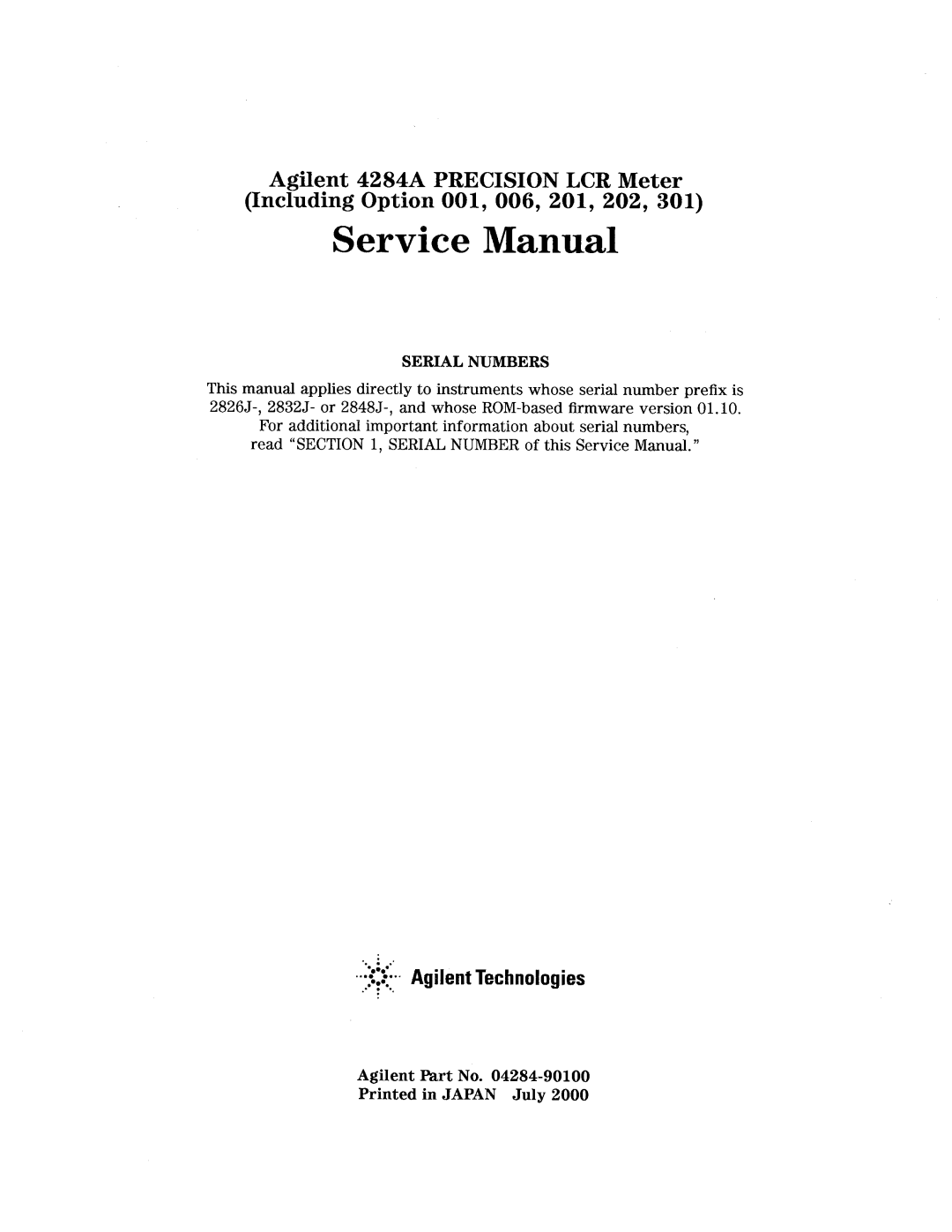 Agilent Technologies 4284A manual 