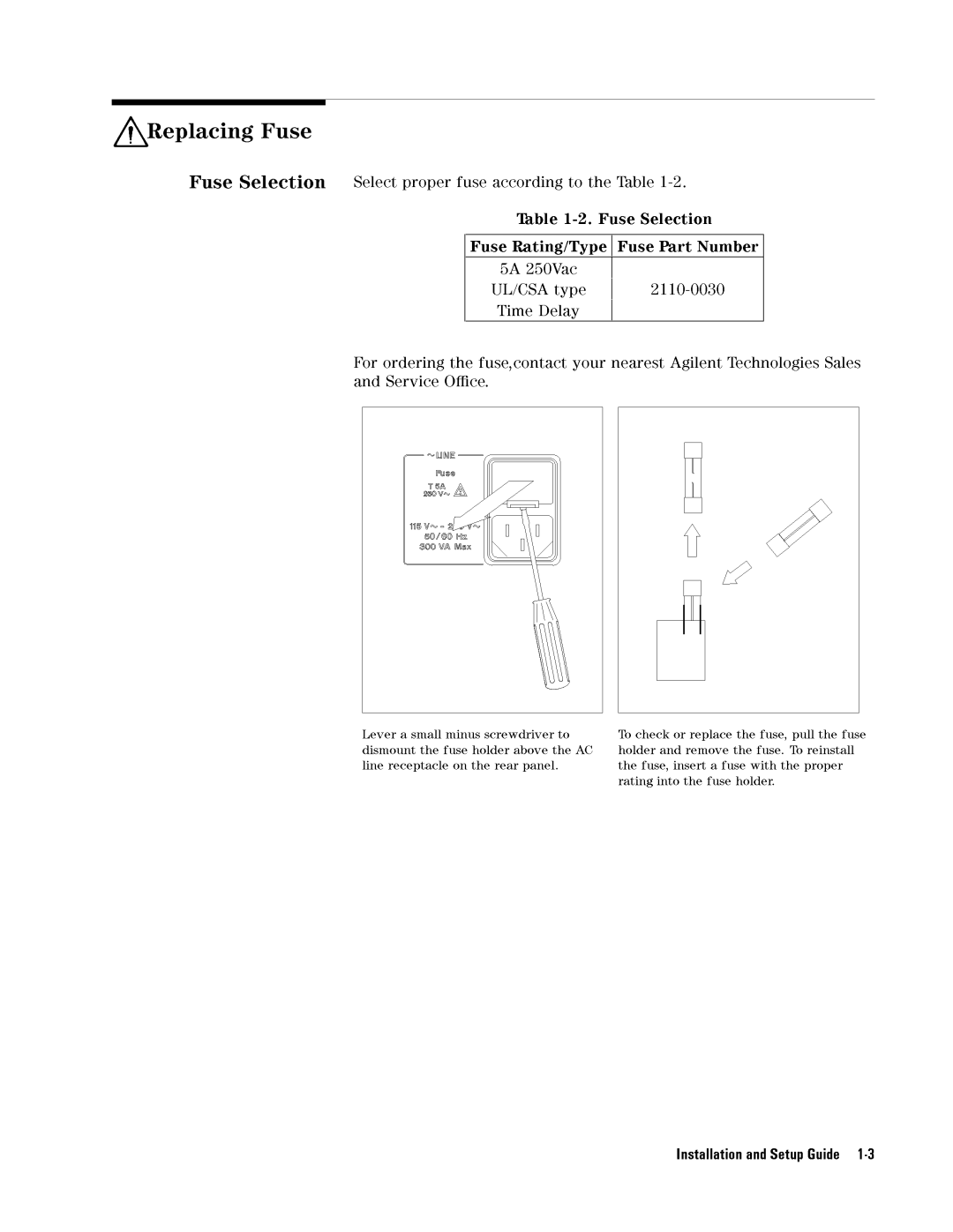 Agilent Technologies 4396B manual InstallationandSetupGuide1-3 