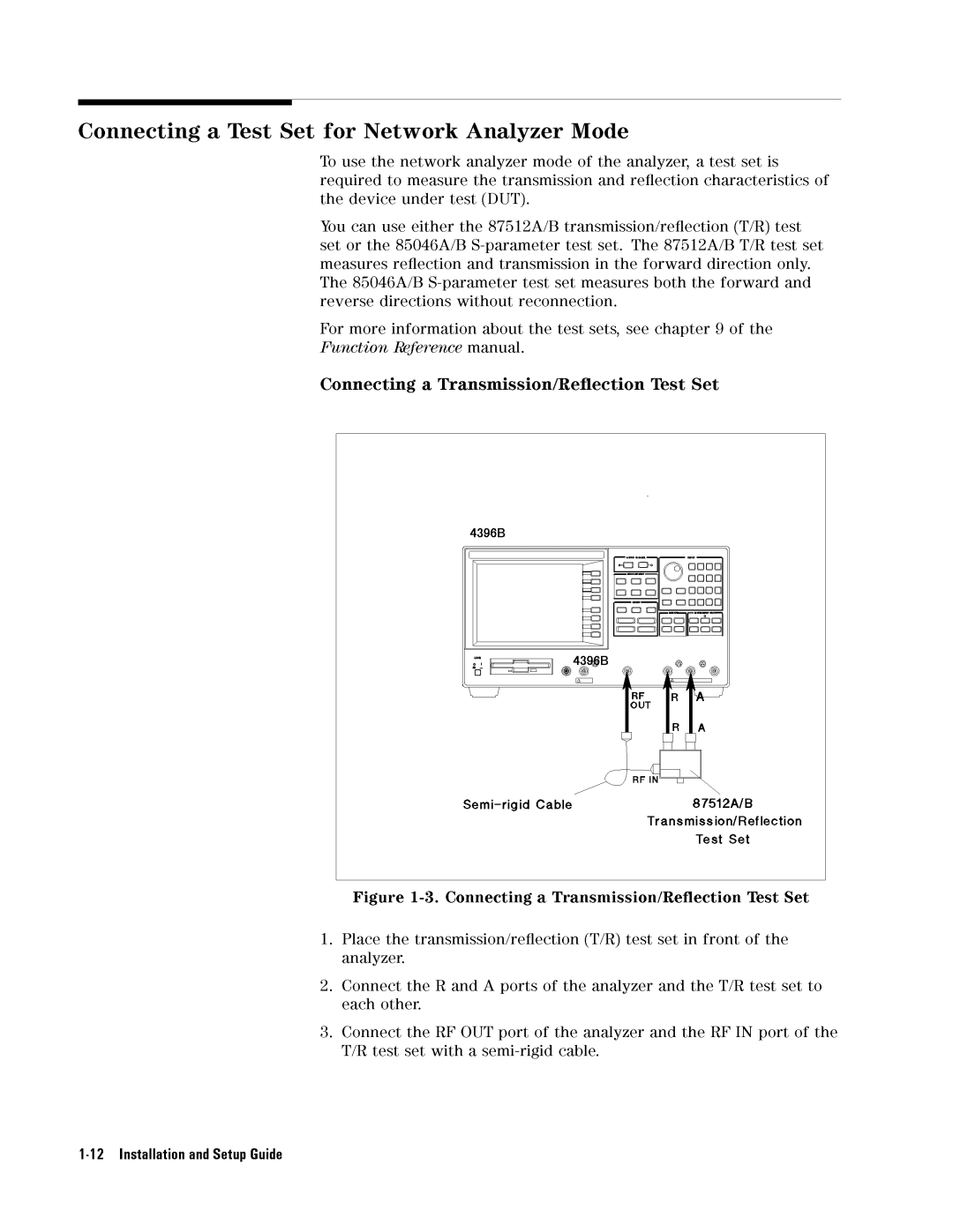 Agilent Technologies 4396B manual TestSet 