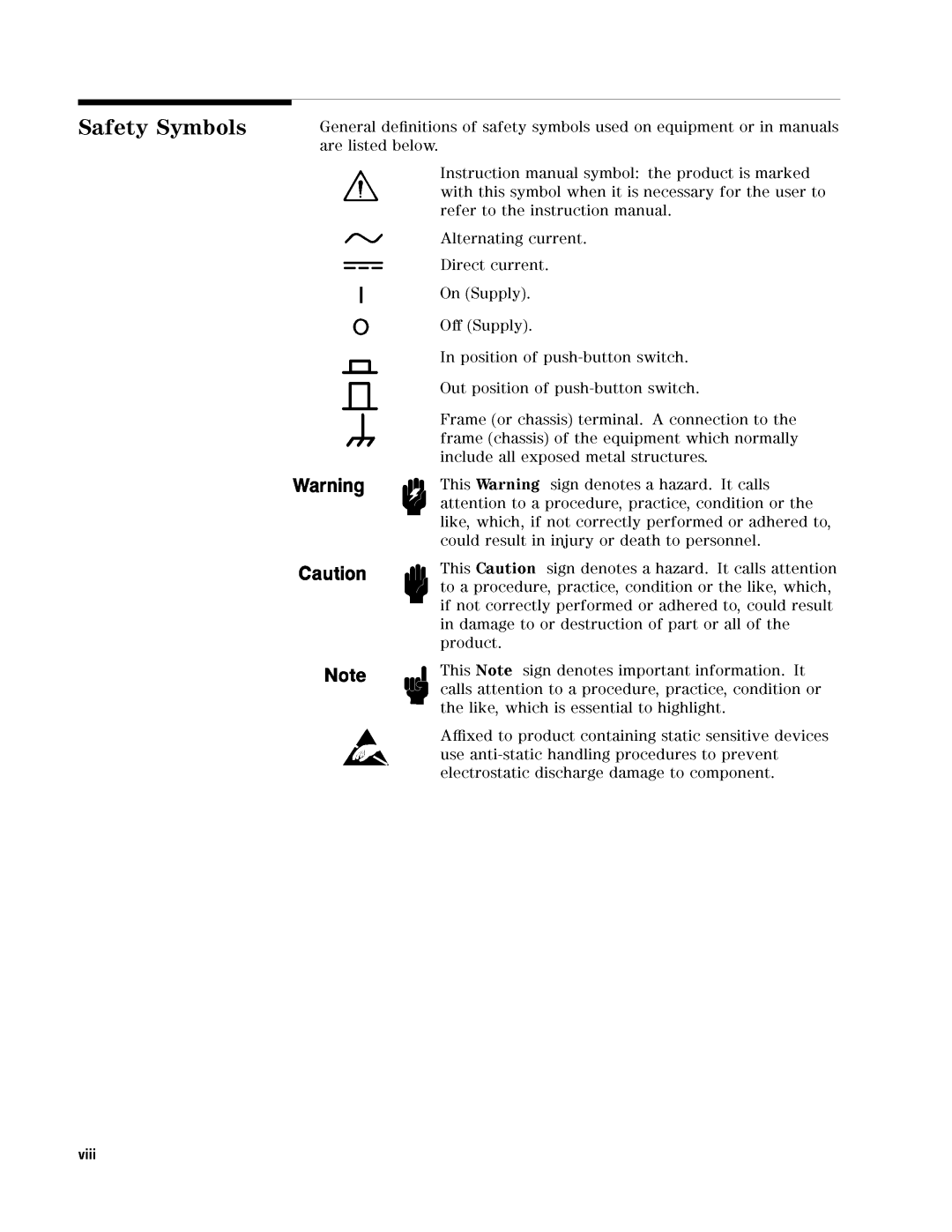 Agilent Technologies 4396B manual Viii 