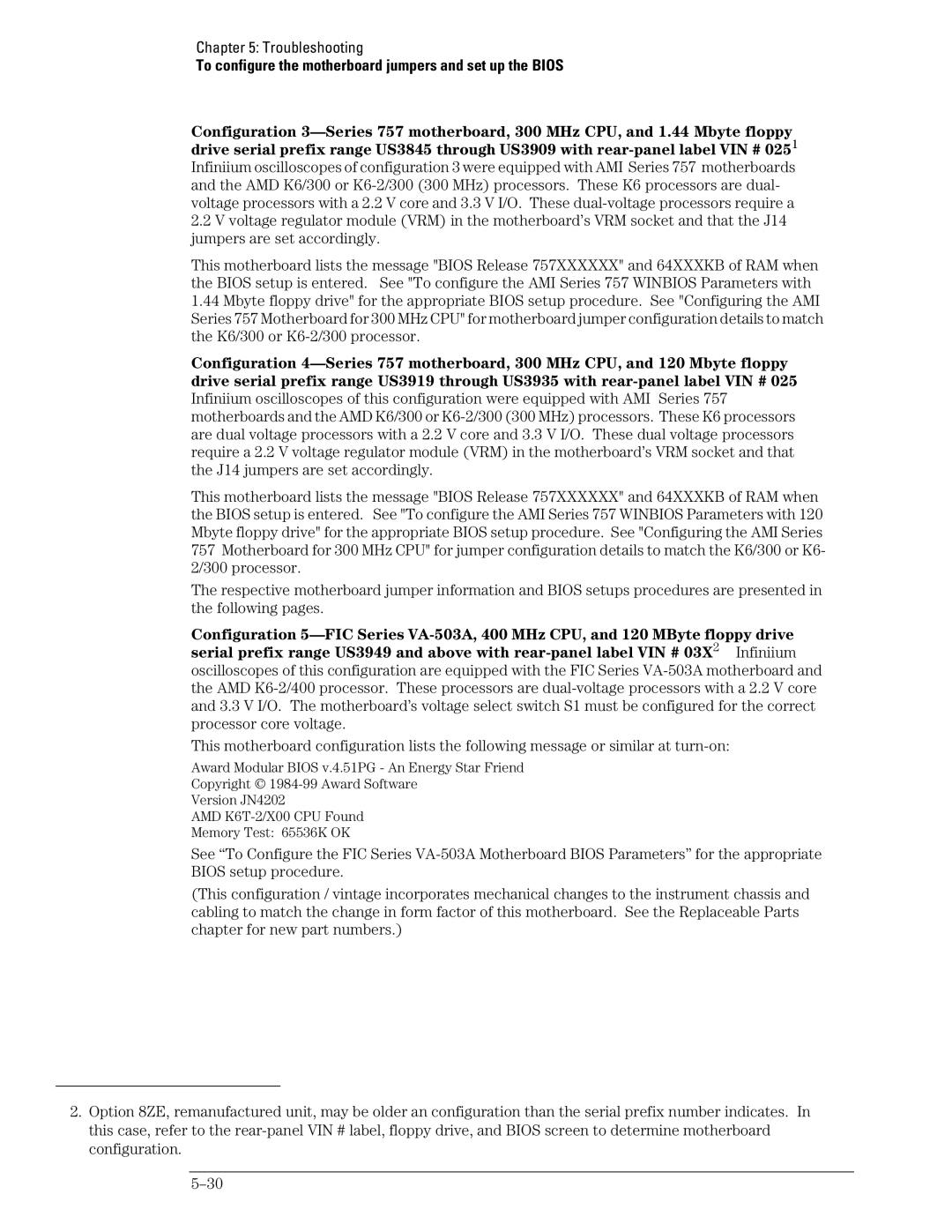 Agilent Technologies 54835A, 45A, 46A manual To configure the motherboard jumpers and set up the Bios 