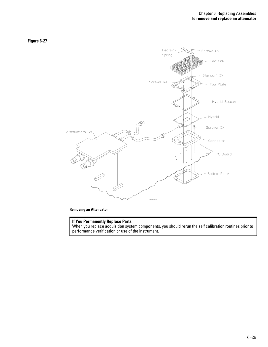 Agilent Technologies 46A, 45A, 54835A manual If You Permanently Replace Parts, Removing an Attenuator 