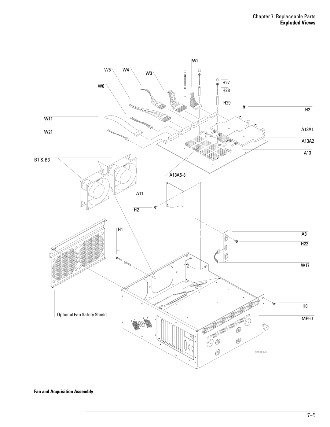 Agilent Technologies 54835A, 45A, 46A manual Fan and Acquisition Assembly 