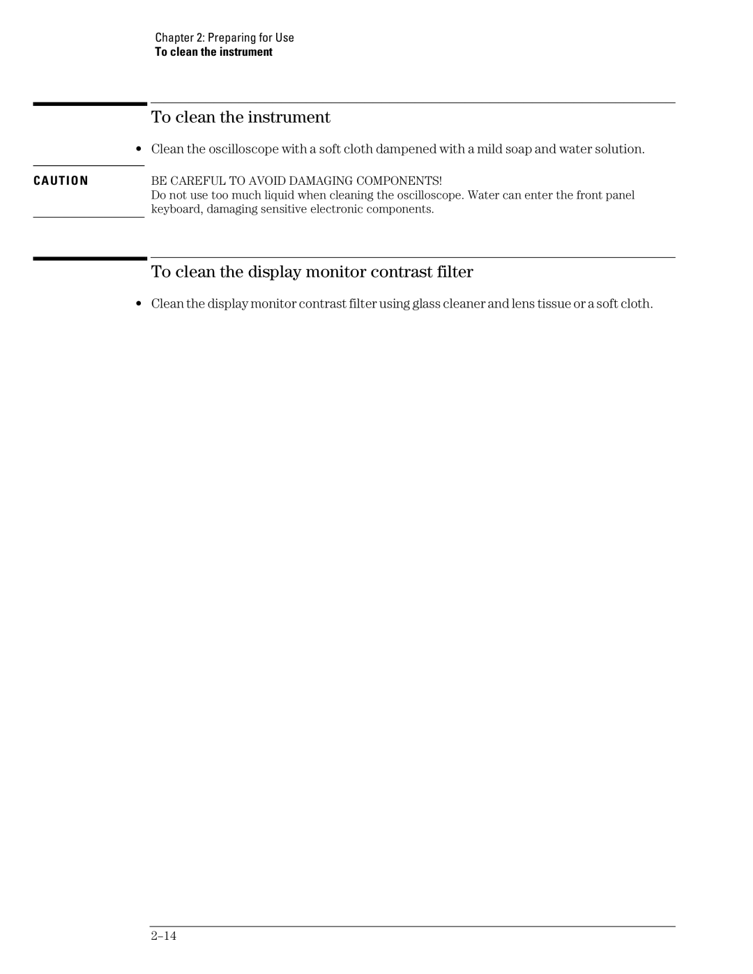 Agilent Technologies 46A, 45A, 54835A manual To clean the instrument, To clean the display monitor contrast filter 