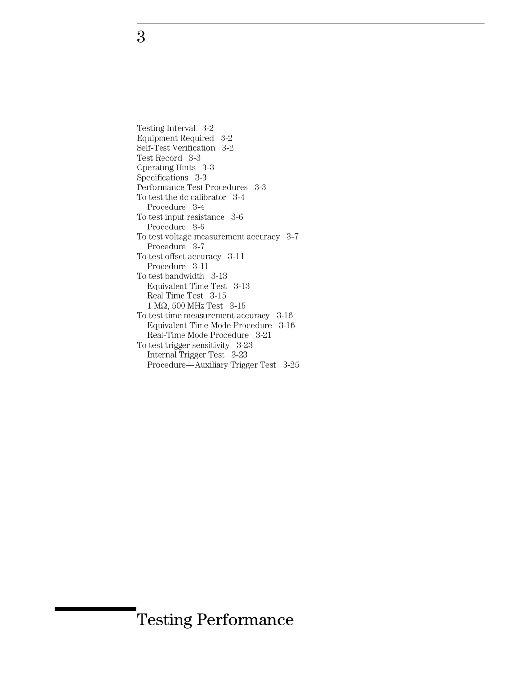 Agilent Technologies 54835A, 45A, 46A manual Testing Performance 