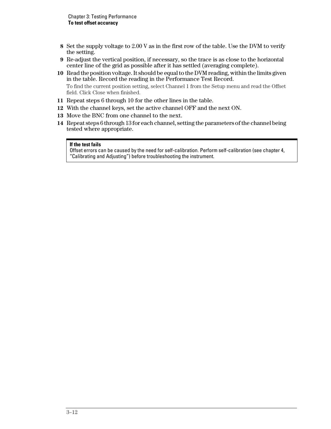 Agilent Technologies 46A, 45A, 54835A manual To test offset accuracy 