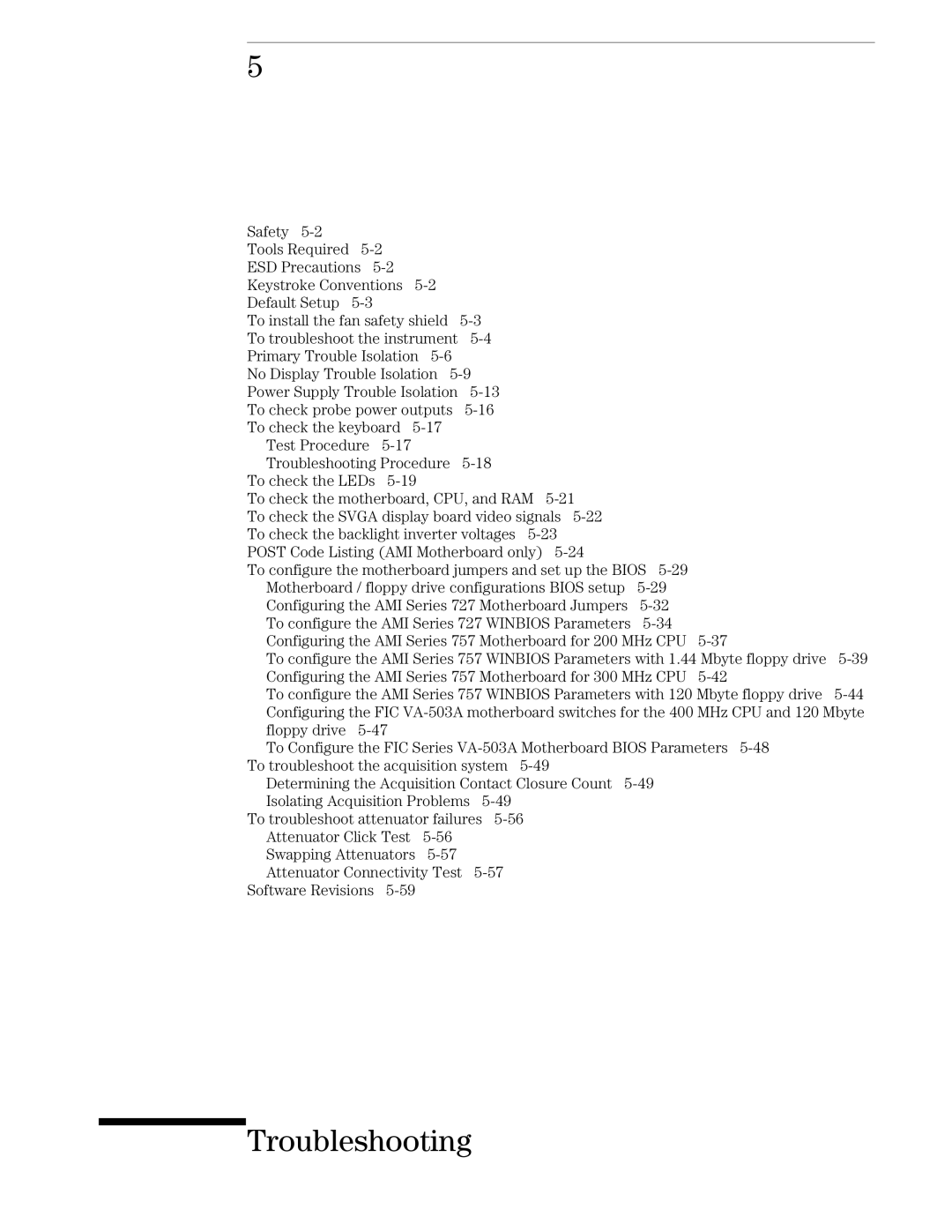 Agilent Technologies 45A, 46A, 54835A manual Troubleshooting 