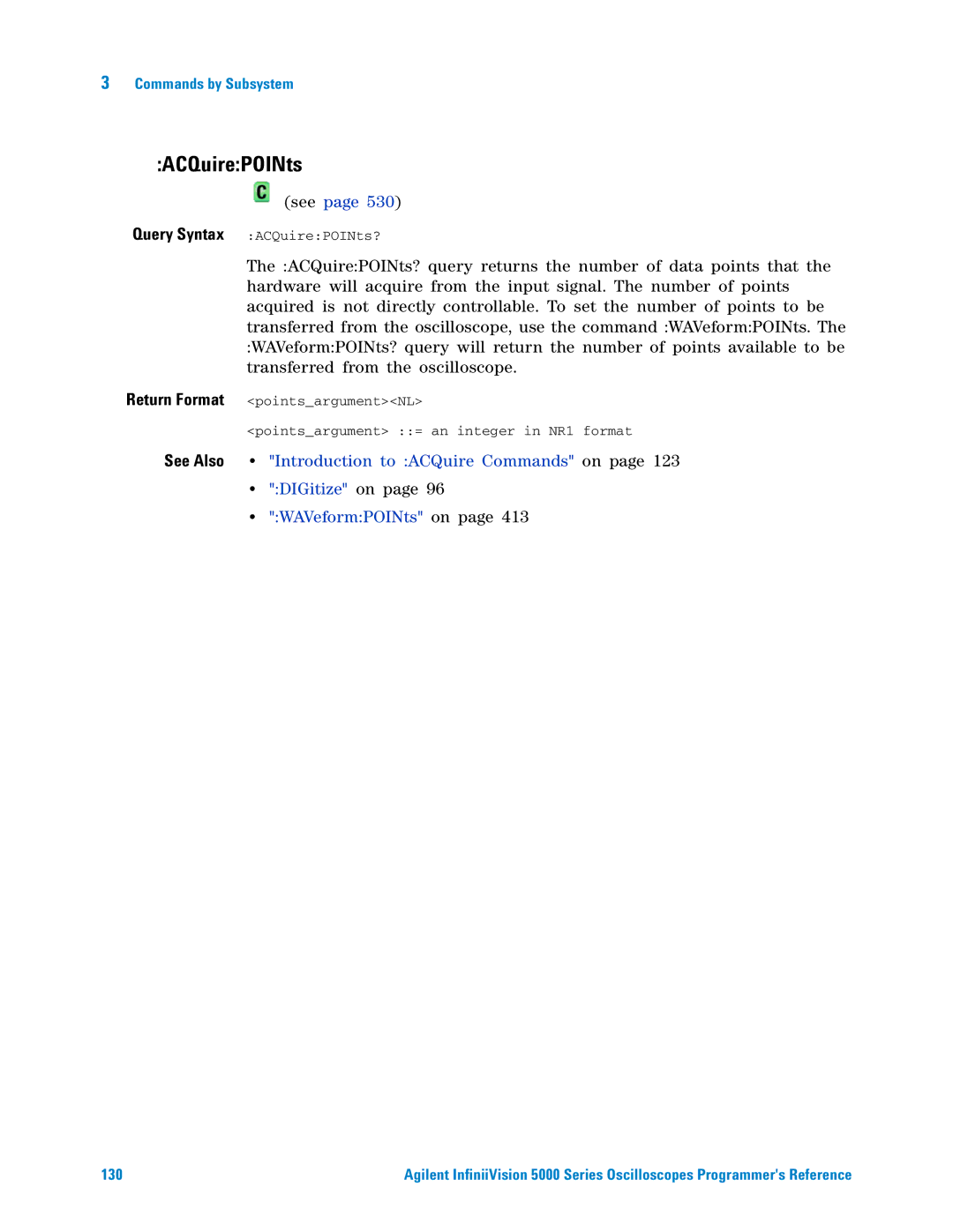 Agilent Technologies 5000 Series manual ACQuirePOINts 