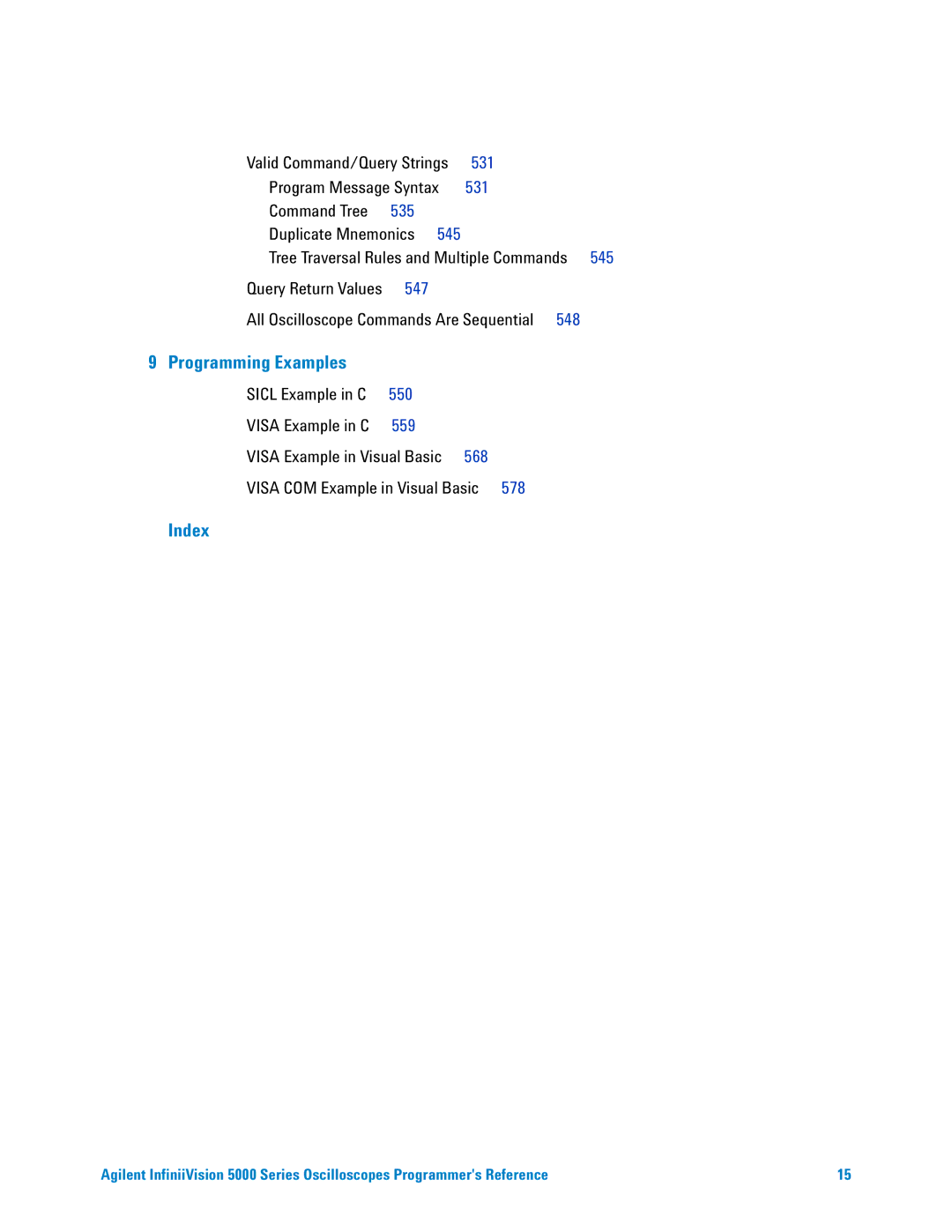 Agilent Technologies 5000 Series manual Programming Examples 