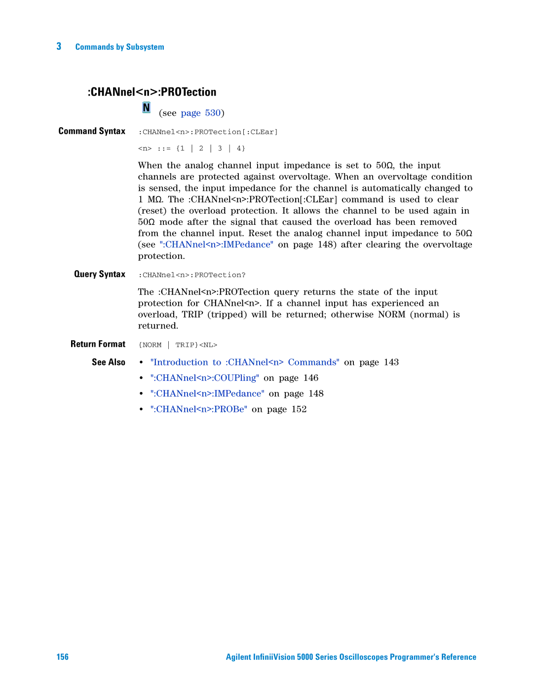 Agilent Technologies 5000 Series manual CHANnelnPROTection 
