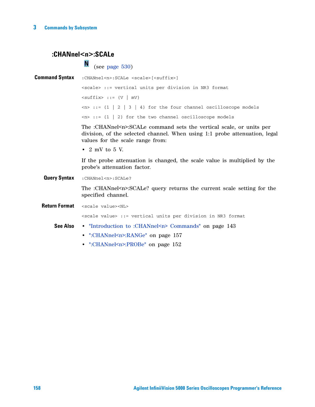 Agilent Technologies 5000 Series manual CHANnelnSCALe 