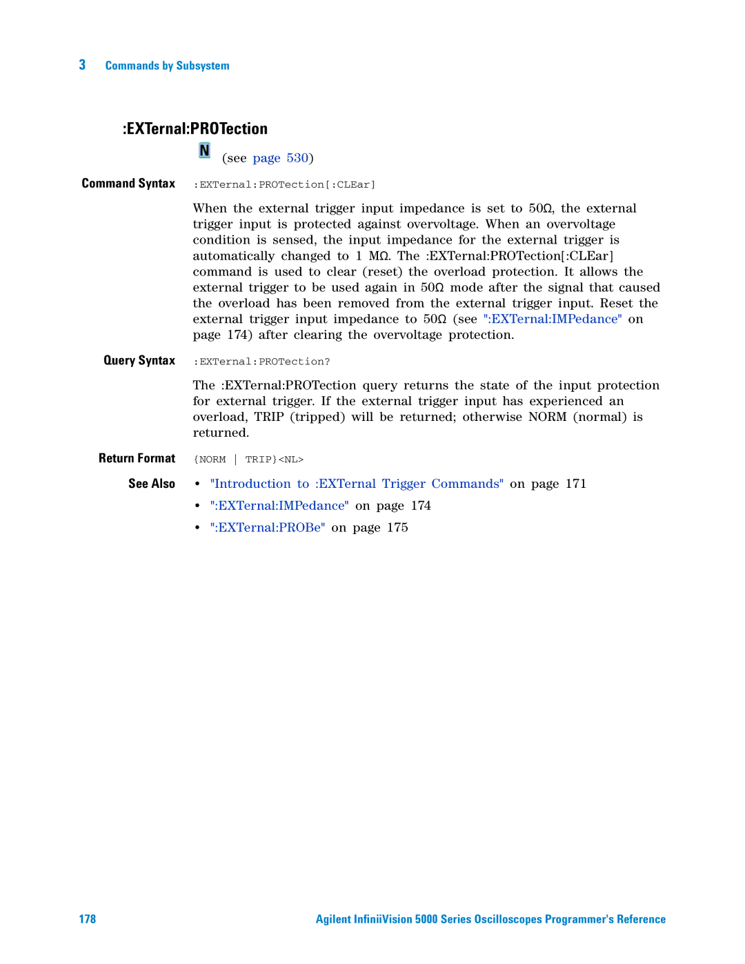 Agilent Technologies 5000 Series manual EXTernalPROTection 