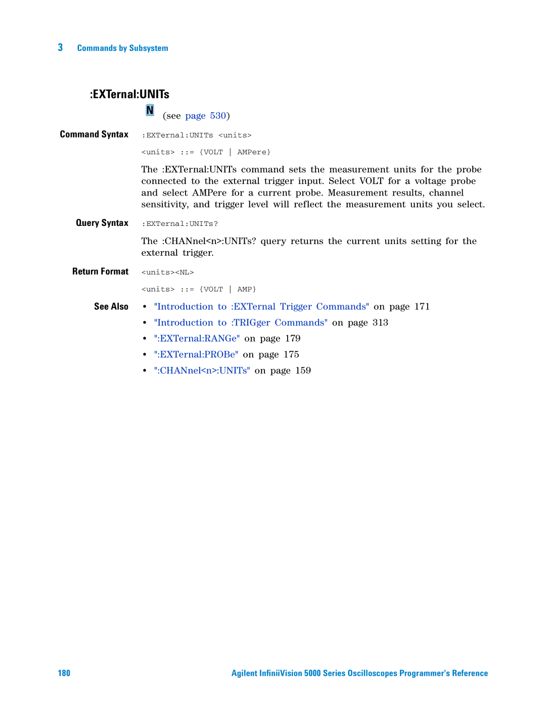 Agilent Technologies 5000 Series manual EXTernalUNITs, CHANnelnUNITs on 