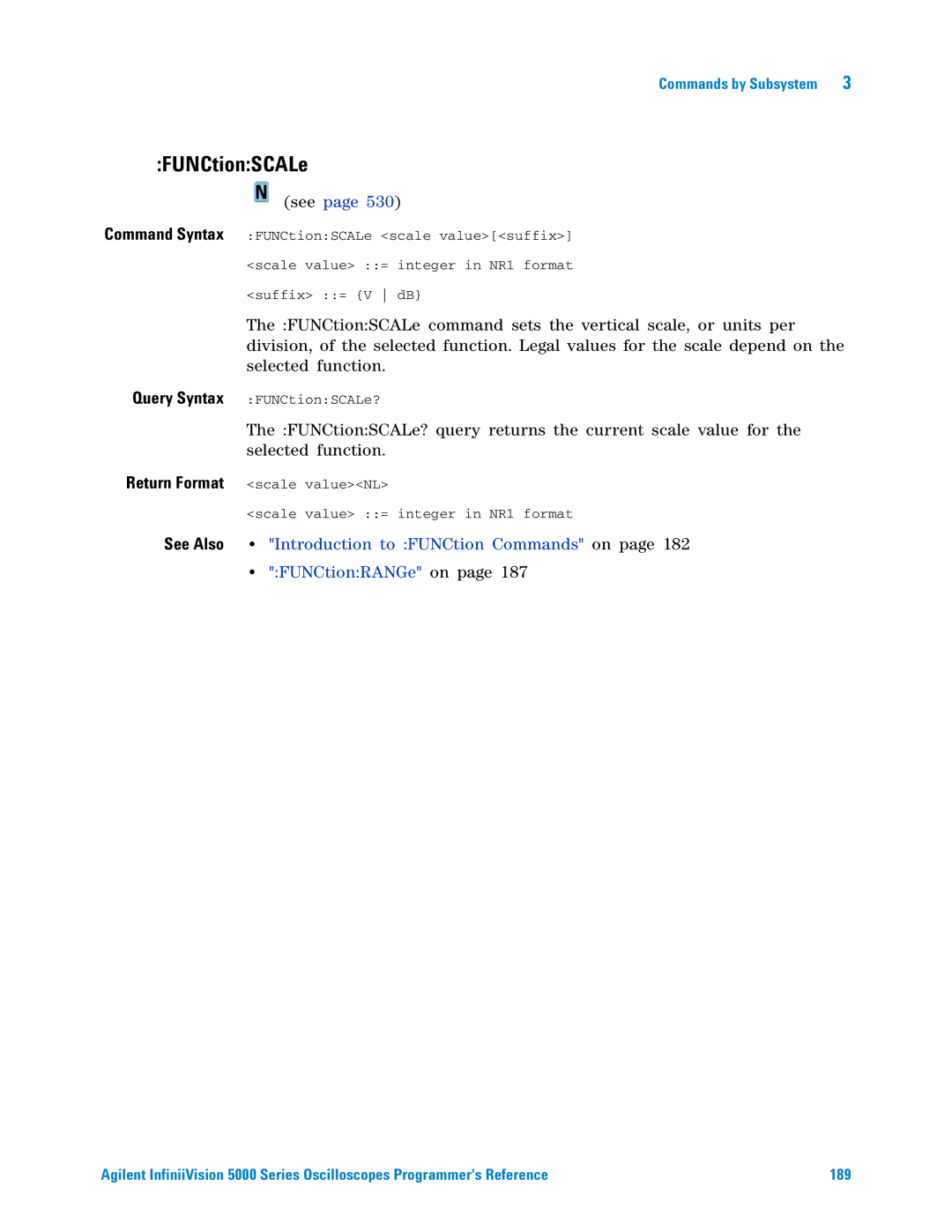 Agilent Technologies 5000 Series manual FUNCtionSCALe 