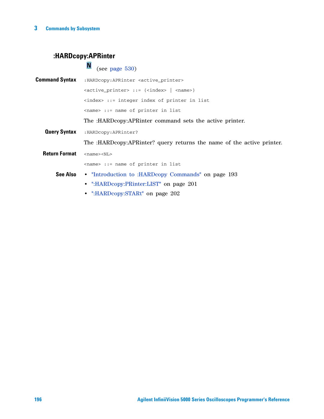 Agilent Technologies 5000 Series manual HARDcopyAPRinter, Query Syntax 