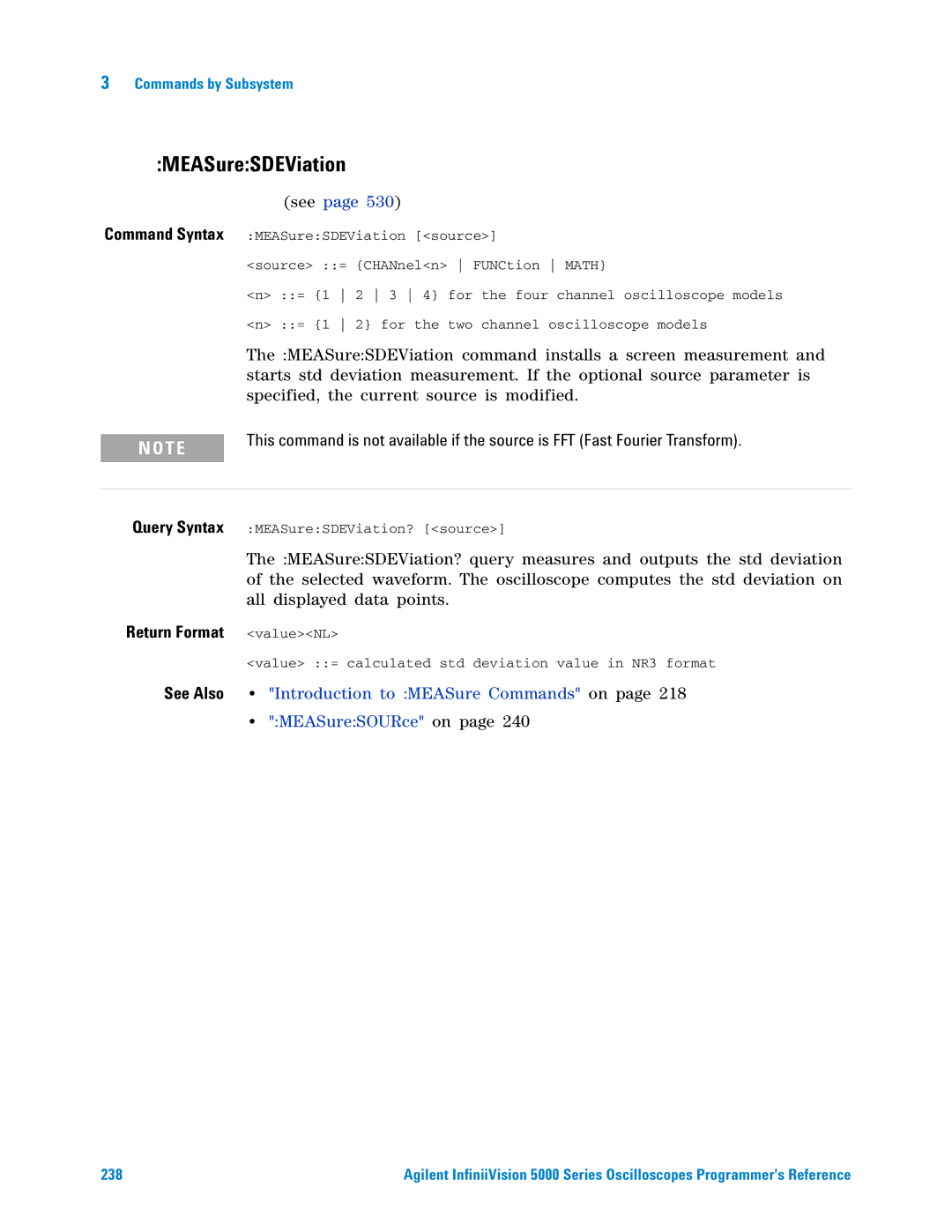 Agilent Technologies 5000 Series manual MEASureSDEViation 