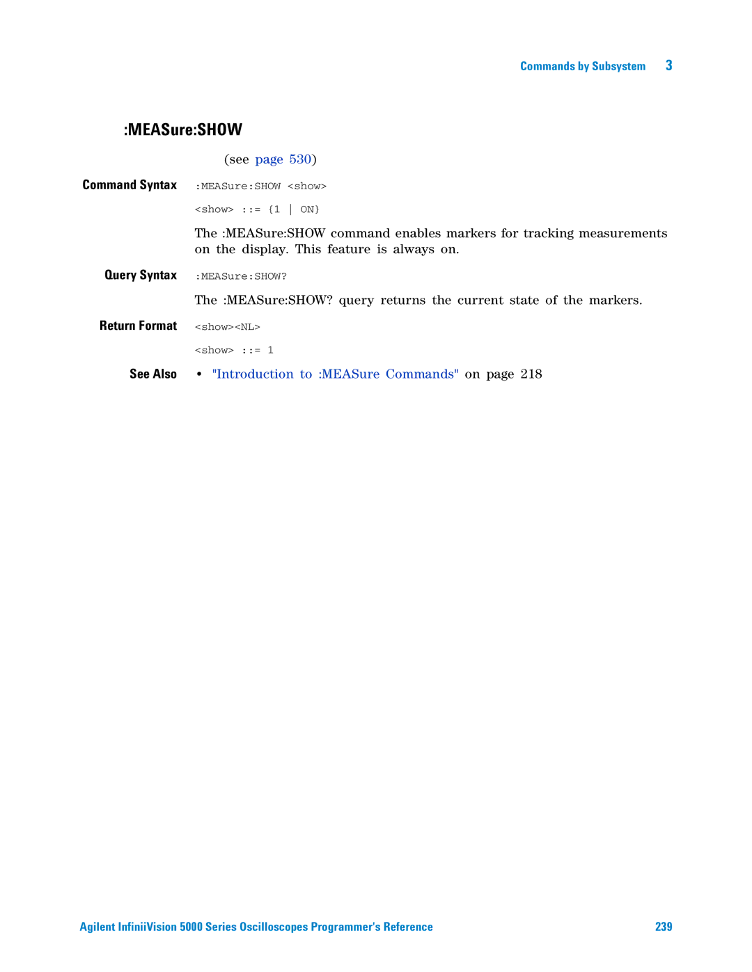 Agilent Technologies 5000 Series manual MEASureSHOW, Query Syntax 