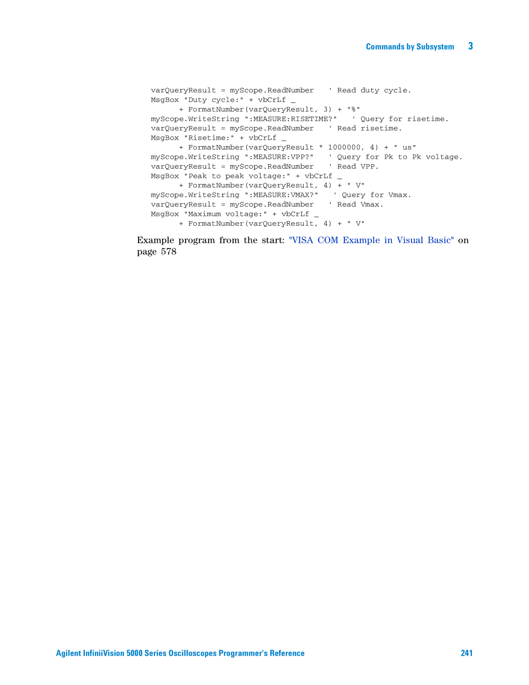 Agilent Technologies 5000 Series manual Commands by Subsystem 