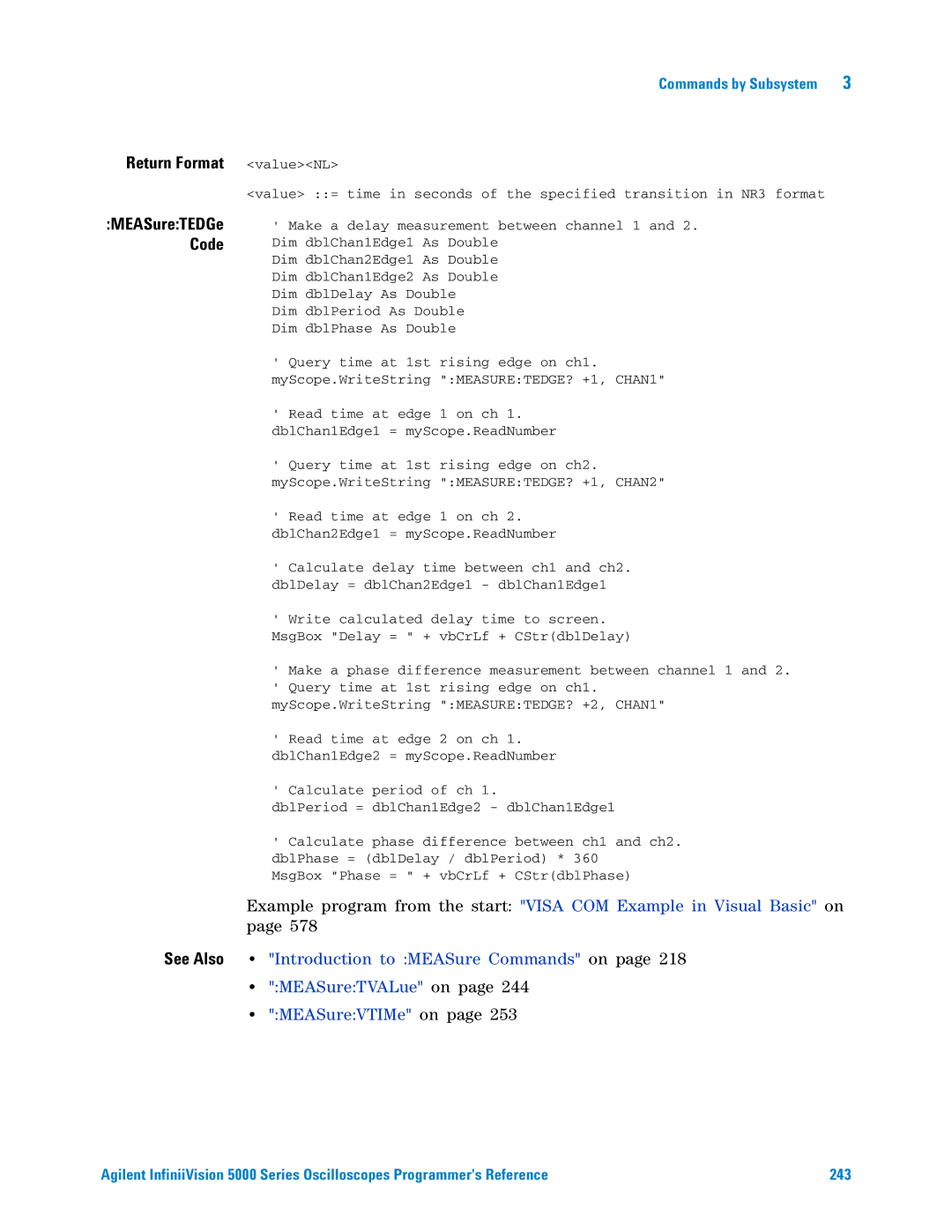 Agilent Technologies 5000 Series manual MEASureTEDGe Code 